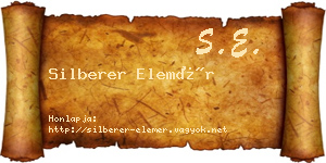 Silberer Elemér névjegykártya